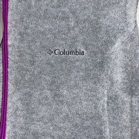 Columbia Charcoal Fleece Vest with Violet Zipper - Picture 4 of 7